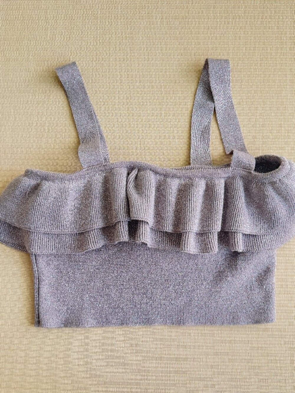 H&M - Knitted Purple and Silver Crop Tank